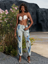 Mehetabel Cutout Denim Pants In Light Blue